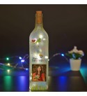 Personalized Glass Bottle with LED Light Night Table Lamp