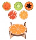 Decorative Fruit Themed Wooden Tea Coffee Juice Coasters for Home Dining