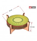 Decorative Fruit Themed Wooden Tea Coffee Juice Coasters for Home Dining