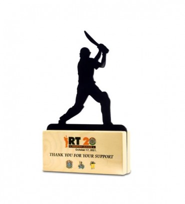 Black Acrylic Cricket Trophy