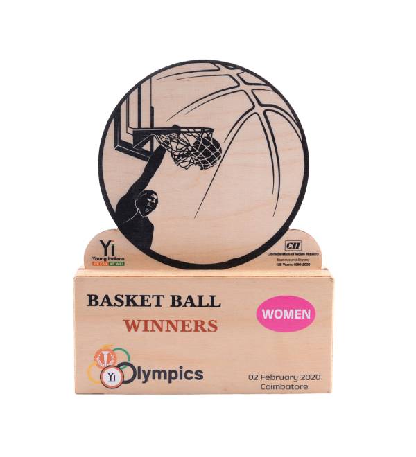 Clear Acrylic Trophy Basket Ball 