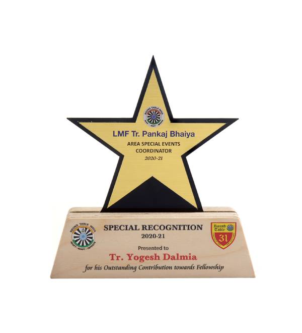 Black And Gold Acrylic Trophy Star 2