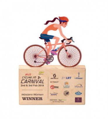 Trophy with Cycling Girl