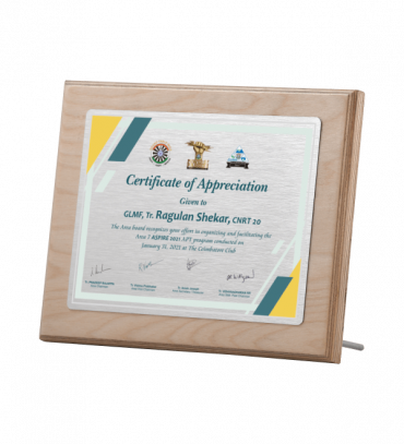 Wood Sublimation Printed Certificate for Club