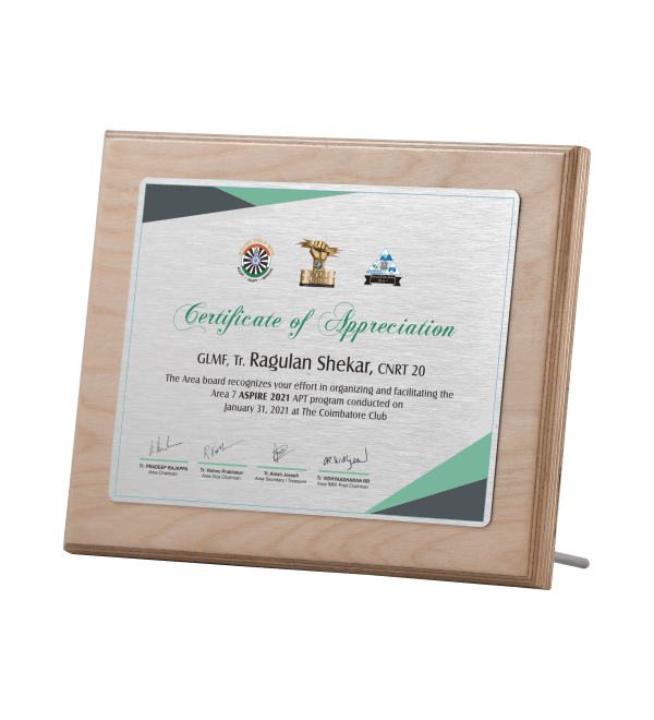 Wood Sublimation Printed Certificate for Club