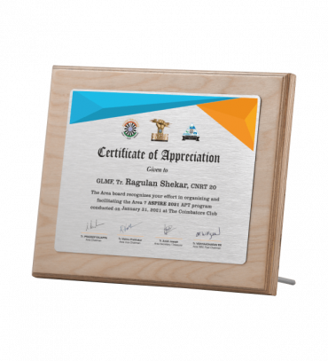 Wood Sublimation Printed Certificate for Club