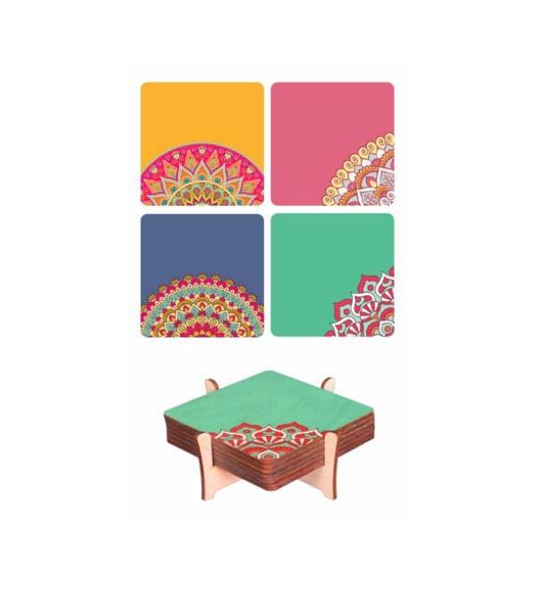 Decorative Theme Wooden Coasters, Mandala Theme