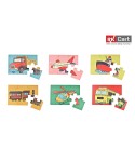 Transport Simple Puzzles for Kids, 4 Piece Wooden Jigsaw  Toys, Set of 6