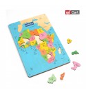 Africa map wooden puzzle board for kids