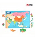 Asia map wooden puzzle board for kids