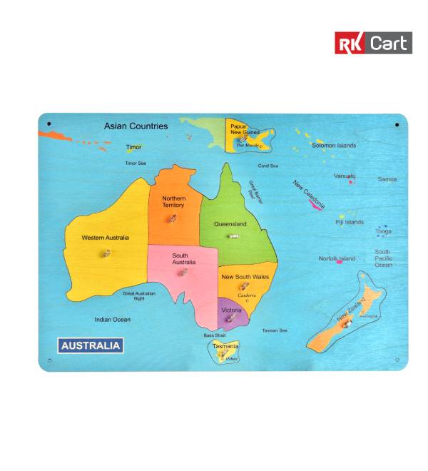 Australia map wooden puzzle board for kids