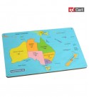 Australia map wooden puzzle board for kids