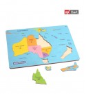 Australia map wooden puzzle board for kids