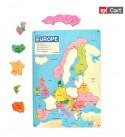 Europe map wooden puzzle board for kids