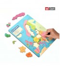 Europe map wooden puzzle board for kids
