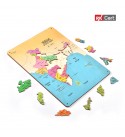 Indian map wooden puzzle board for kids