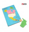 North America map wooden puzzle board for kids