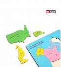 North America map wooden puzzle board for kids