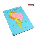 South America map wooden puzzle board for kids