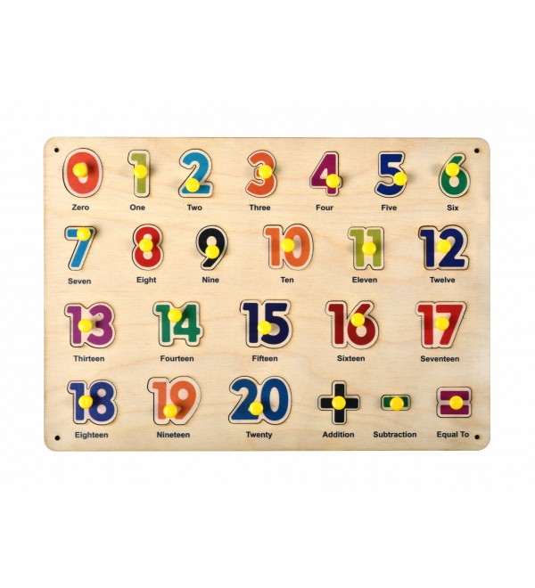 Wooden Numeric Numbers Peg Board Educational Montessori Preschool Toys for Kids