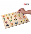 Wooden Numeric Numbers Peg Board Educational Montessori Preschool Toys for Kids
