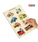 Wooden Transport and Vehicle Learning Educational Board with Knob for Kids
