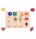Wooden Geometric Shapes Peg Board Educational Montessori Preschool Toys for Kids