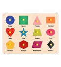 Wooden Geometric Shapes Peg Board Educational Montessori Preschool Toys for Kids