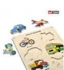 Wooden Transport and Vehicle Learning Educational Board with Knob for Kids