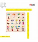 Tamil Vowels Wooden Puzzle with Knob - Tamil Consonants with Matching Pictures