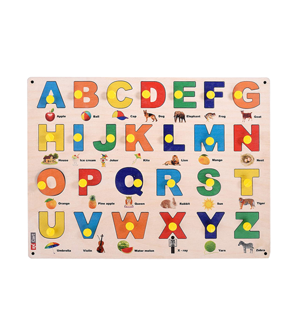 Alphabet Wooden Puzzle for 2-5 Years, 27 Piece, Multicolour