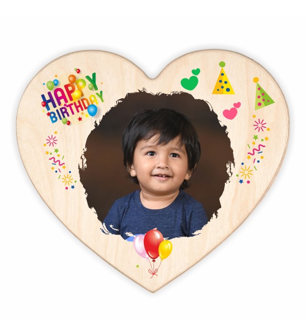Heart shape wooden plaque | Birthday gifts RK-HEARTHB02