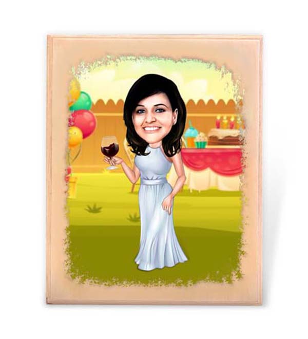 Wooden printed caricature | Birthday Party Theme for Girls