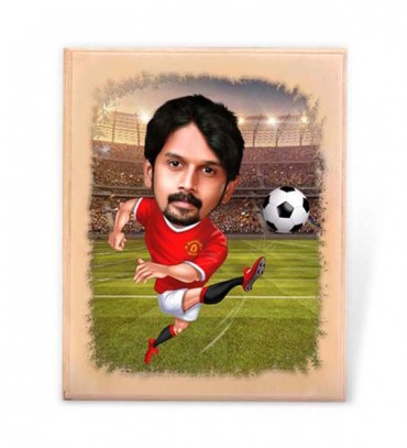Wooden printed caricature | Football Theme for Boys