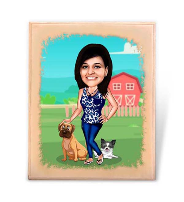 Wooden printed caricature for girls