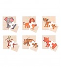Wild Animal Premium Wooden puzzles for kids, 4 Piece Wooden Jigsaw Toys, Set of 6