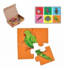 Birds Premium Puzzles for Kids, 4 Piece Wooden Jigsaw Toys, Set of 6