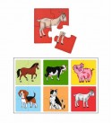 Farm animals premium puzzles for kids, 4 piece wooden jigsaw toys, Set of 6