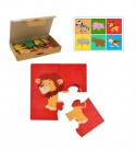 Wild Animal Premium Wooden puzzles for kids, 4 Piece Wooden Jigsaw Toys, Set of 6