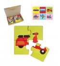 Transport Premium Puzzles for Kids, 4 Piece Wooden Jigsaw Toys, Set of 6