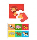Wild Animal Premium Wooden puzzles for kids, 4 Piece Wooden Jigsaw Toys, Set of 6